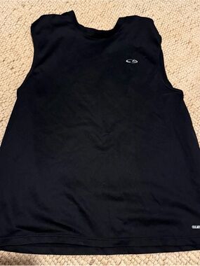 Champion Black Tank Top with Small Gray Logo